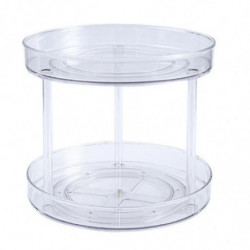 Transparent Turntabletiered Rotating Kitchen Spice Organizer For Cabinets Pantry