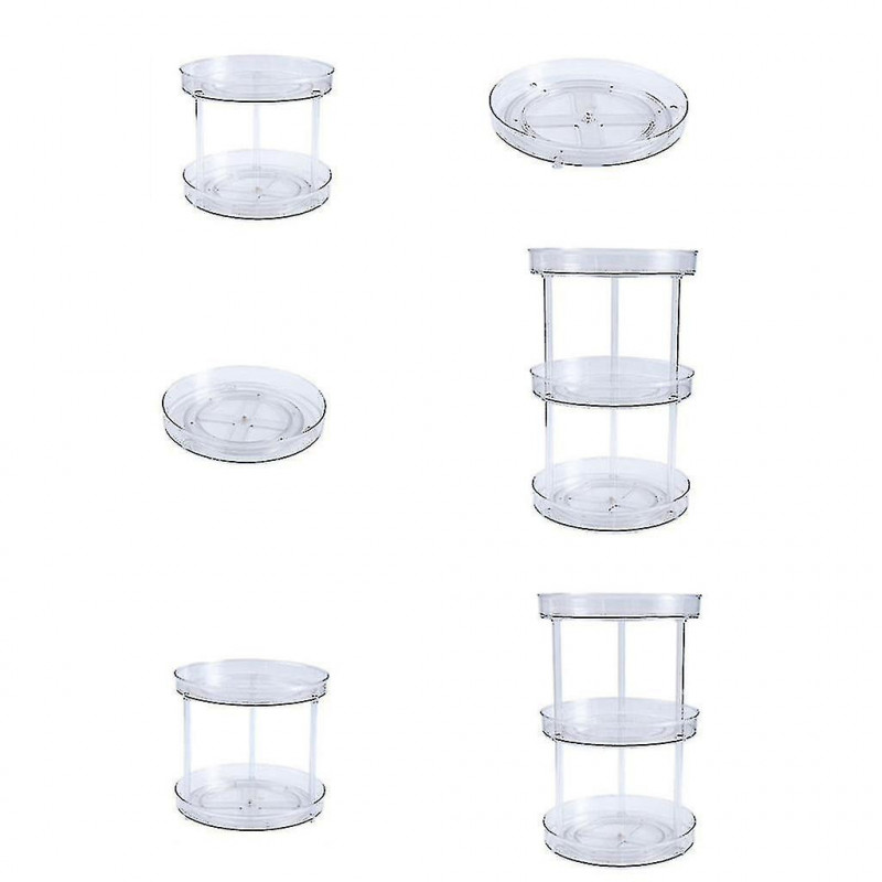 Transparent Turntabletiered Rotating Kitchen Spice Organizer For Cabinets Pantry