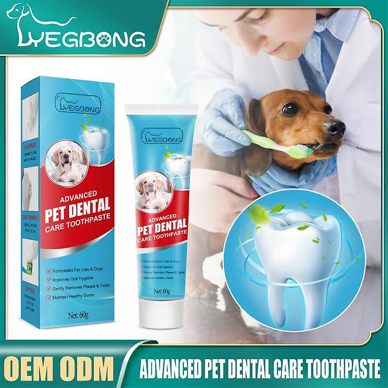 60g Pet Toothpaste Cat Dog Fresh Breath Toothpaste Deodorant Tartar Plaque Cleaning Dog Oral