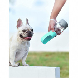 Bouteille d’eau pour chien avec distributeur de sac à crottes, bouteille d’eau portable pour chien