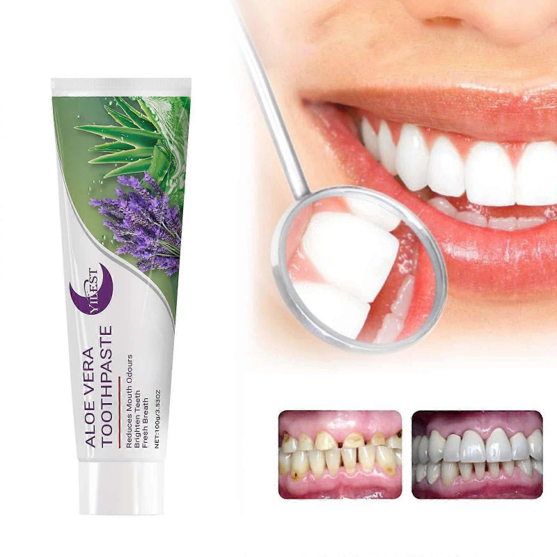 Night Aloevera Toothpaste 100g Plus Aloe Lavender Plant Extract Fresh Breath Care Teeth Cosmetic Sets FLY2529