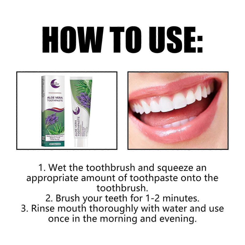 Night Aloevera Toothpaste 100g Plus Aloe Lavender Plant Extract Fresh Breath Care Teeth Cosmetic Sets FLY2529