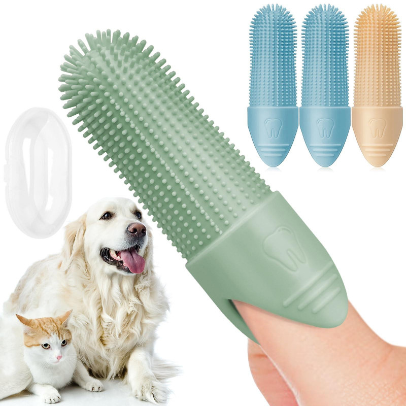 Dog Toothbrush, 4 Pack Dog Toothbrush, 360 Clean Dog Finger Toothbrush, Silicone Dog Finger Toothbrush Fits Most [...]