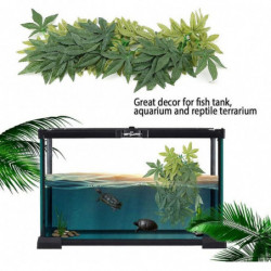 Fake Leaves Plastic Green Grass with Suction Cup for Aquarium Reptile Terrarium Habit Box (50 cm/19.69 inches)