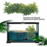 Fake Leaves Plastic Green Grass with Suction Cup for Aquarium Reptile Terrarium Habit Box (50 cm/19.69 inches)