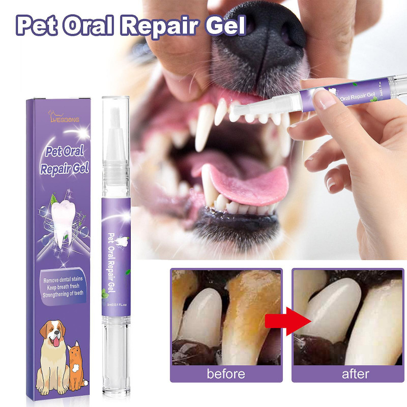 Yegbong Pet Oral Repair Gel Dog And Cat Teeth Deep Cleaning Odor Stain Care Pen
