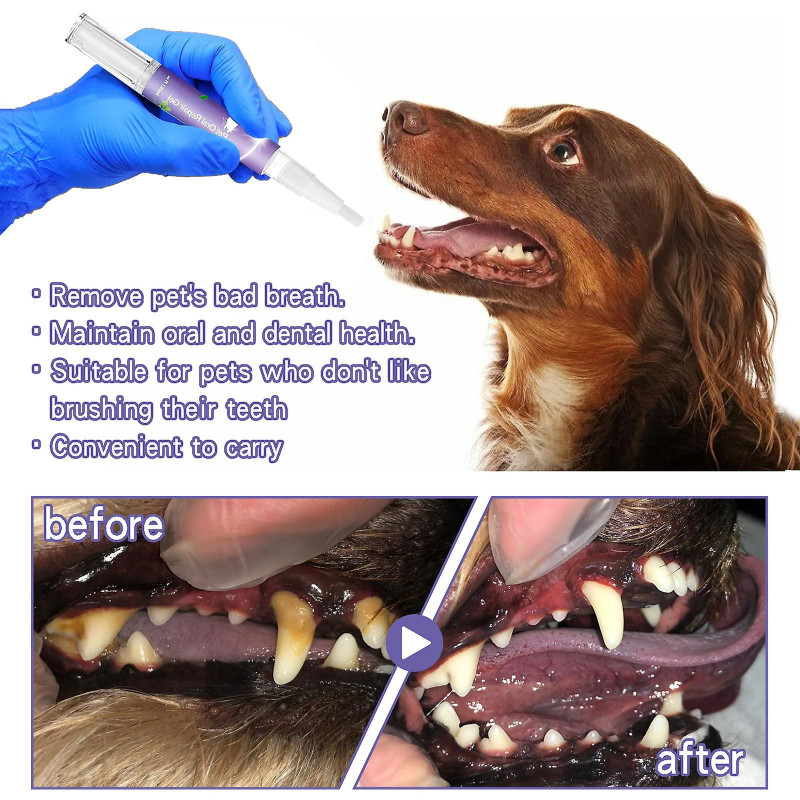 Yegbong Pet Oral Repair Gel Dog And Cat Teeth Deep Cleaning Odor Stain Care Pen