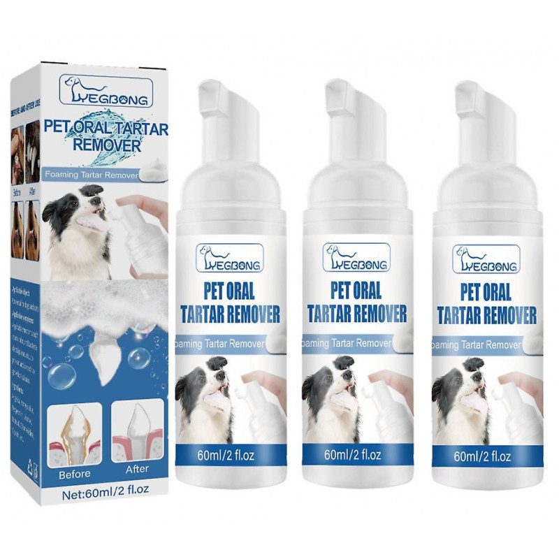 3pcs Yegbong Pet Tartar Remover, Yellow Teeth Bad Breath Cleaner, Remove Tartar, Teeth Scaling, Oral Foam Cleansing