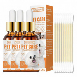 3pcs Pet Eye Wash Herbal Doux Nettoyage des yeux Chat et Chien Universal Tear Stain Remover Eye Drops