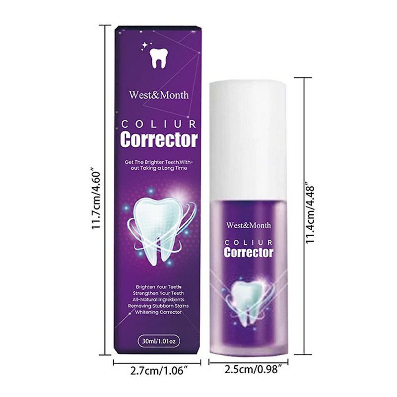 Dentifrice blanchissant violet Renforcer le nettoyage des dents Blanchisseur Fournitures de soins des dents