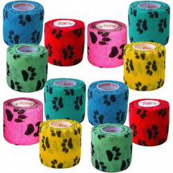 2 pouces Vet Wrap Tape en vrac (assortiment d’empreintes de pattes et de motifs) (paquet de 12) Auto-adhésif [...]