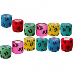 2 pouces Vet Wrap Tape en vrac (assortiment d’empreintes de pattes et de motifs) (paquet de 12) Auto-adhésif [...]
