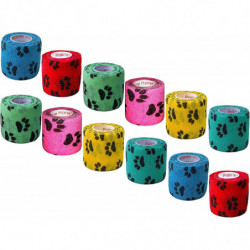 2 pouces Vet Wrap Tape en vrac (assortiment d’empreintes de pattes et de motifs) (paquet de 12) Auto-adhésif [...]