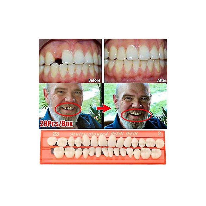 70 Pcs / sac Facettes dentaires naturelles Résine avant Couronne temporaire supérieure Non toxique Brosse à dents [...]