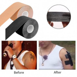 2 rouleaux ruban adhésif, noir couleur de peau Tit Tape auto-adhésif Push Up Breast Lift Tape Invisible Breast [...]