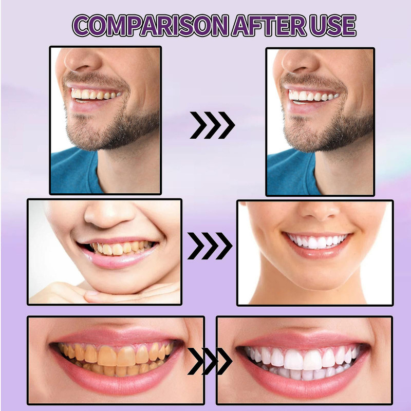 Purple whitening teeth powder, whitening teeth powder, mint fresh breath, clean teeth stains teeth powder