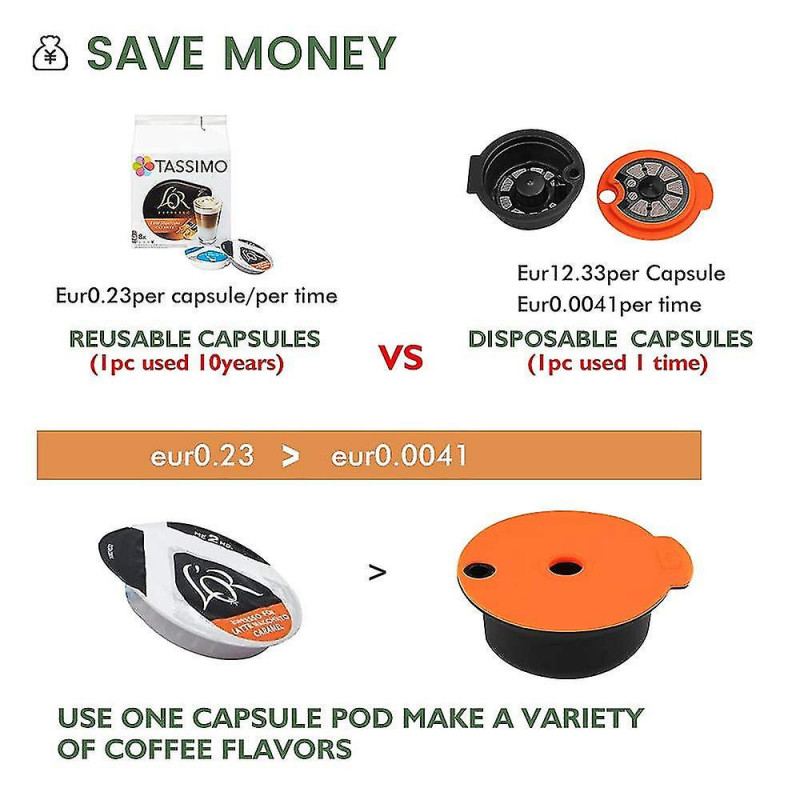 Tassimo Capsules Filtre à Café Capsules de café Réutilisables Capsules de café rechargeables