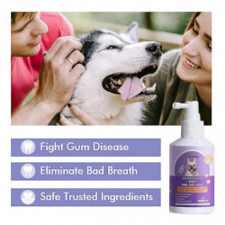 Spray nettoyant pour les dents pour chiens et chats Pet Oral Bad Breath Spray Plaque Remover