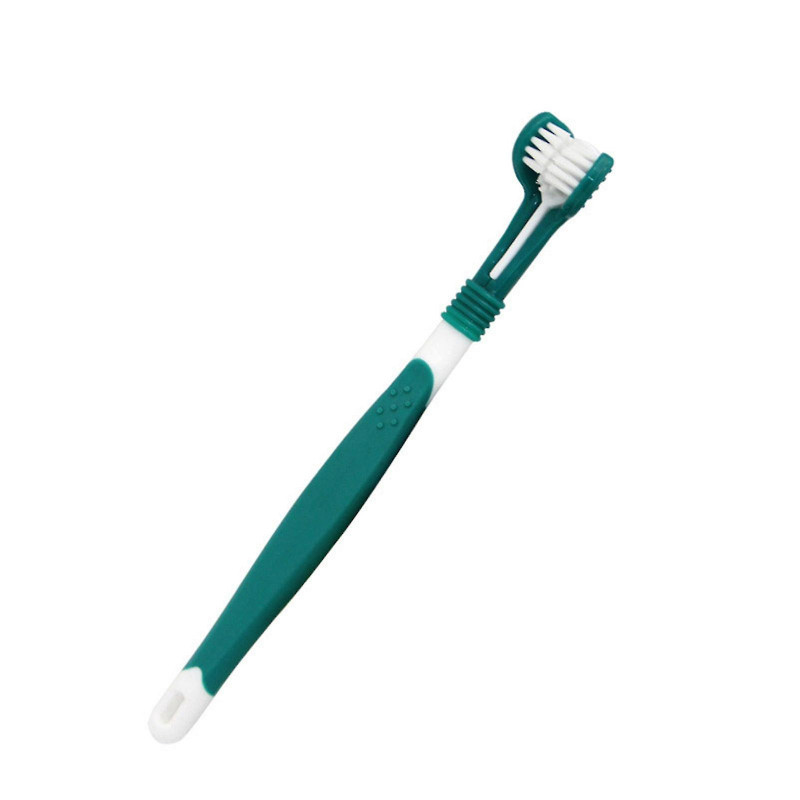 Headed Pet Toothbrush Three Head Dog Cat Teeth Care Cleaning Mouth Tool