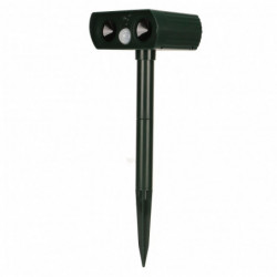 Solar Animal Repellent PIR Sensor Ultrasonic Portable Outdoor Animal Repeller with Red Light for Home Garden Yard