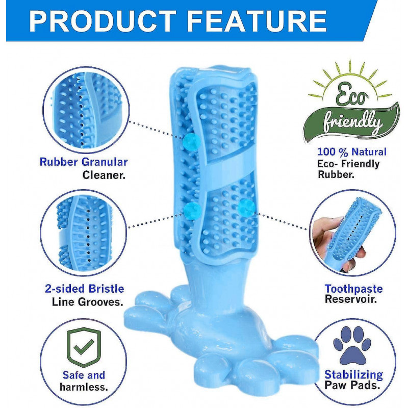 Dog Toothbrush Made Of Natural Rubber, Chew Toy For Teeth Cleaning, Dental Care, Puppy Training (shikai)