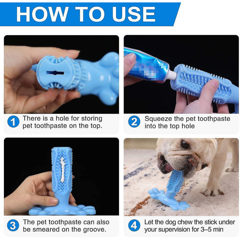 Dog Toothbrush Made Of Natural Rubber, Chew Toy For Teeth Cleaning, Dental Care, Puppy Training (shikai)