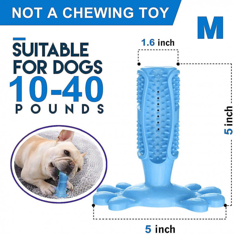 Dog Toothbrush Made Of Natural Rubber, Chew Toy For Teeth Cleaning, Dental Care, Puppy Training (shikai)