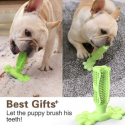 Dog Toothbrush Made Of Natural Rubber, Chew Toy For Teeth Cleaning, Dental Care, Puppy Training (shikai)