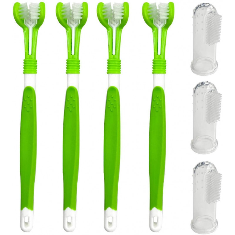 7 pièces Brosse à dents pour chien, brosse à dents pour chien et brosse à dents pour animaux de compagnie, brosse [...]