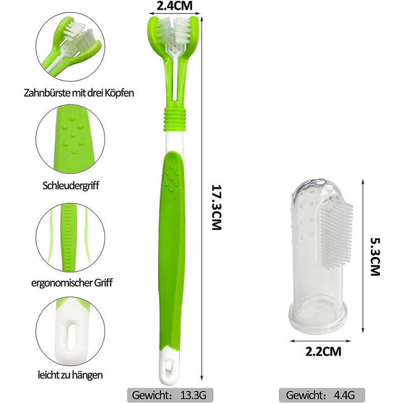 7 pièces Brosse à dents pour chien, brosse à dents pour chien et brosse à dents pour animaux de compagnie, brosse [...]