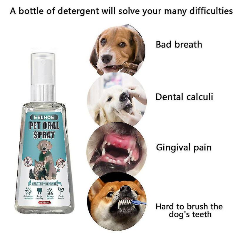 Pets Fresh Breath Spray Provides Control Oral Care Spray Without Brushing