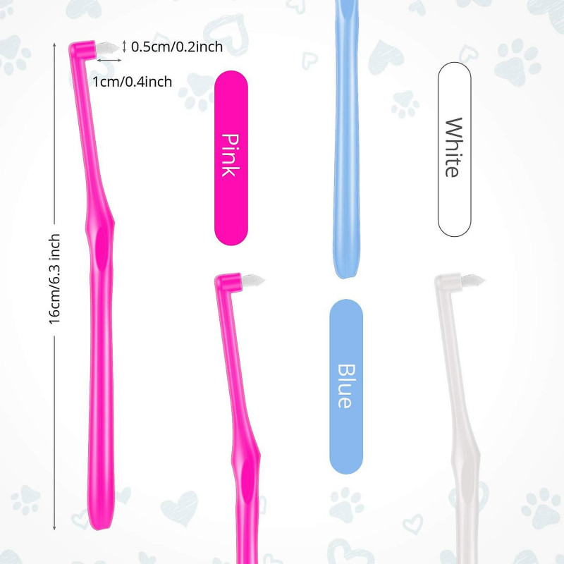 3 Pack Cat Dog Toothbrush For Teeth Cleaning Breath Dental Care Plaque Off