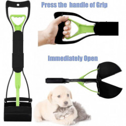 Portable Pet Pooper Scooper For Dogs - Long-handle, Foldable Design For Convenient Dog Waste Cleanup