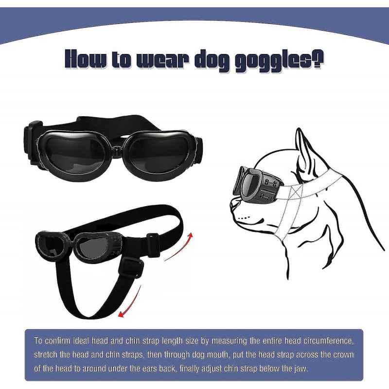 Lunettes Pour Chiens Lunettes De Soleil Anti-uv Pour Chien,lunettes Pour Animaux De Compagnie Avec Sangles [...]