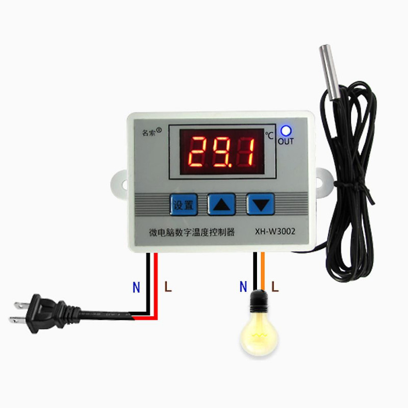 XH-W3002 Microcomputer Digital Electronic Temperature Controller Multifunctional Practical High Precision Senor Probe