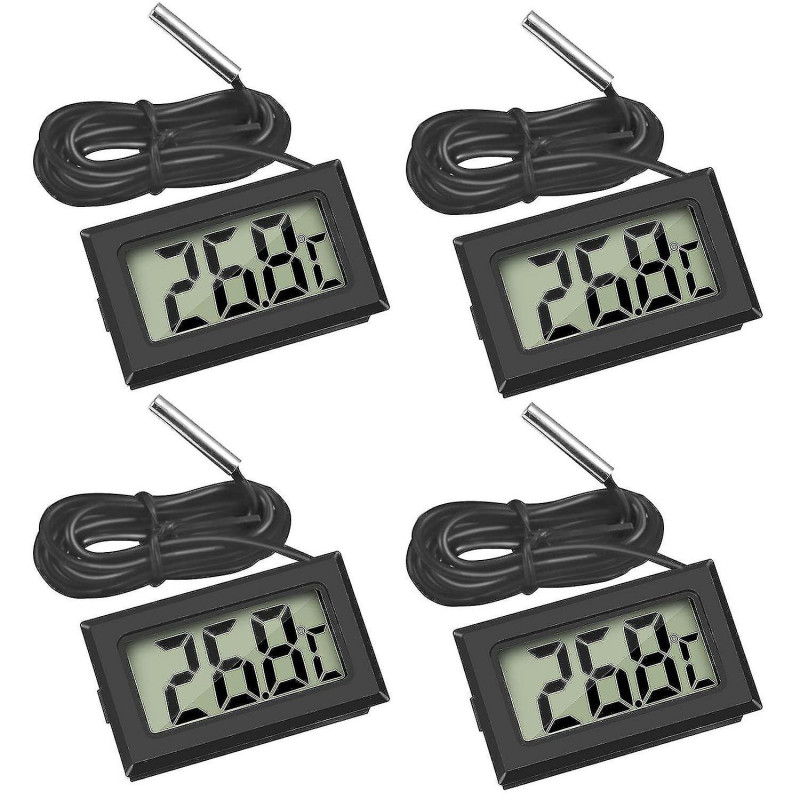4x Moniteur de température de thermomètre lcd numérique avec sonde externe pour réfrigérateur congélateur [...]