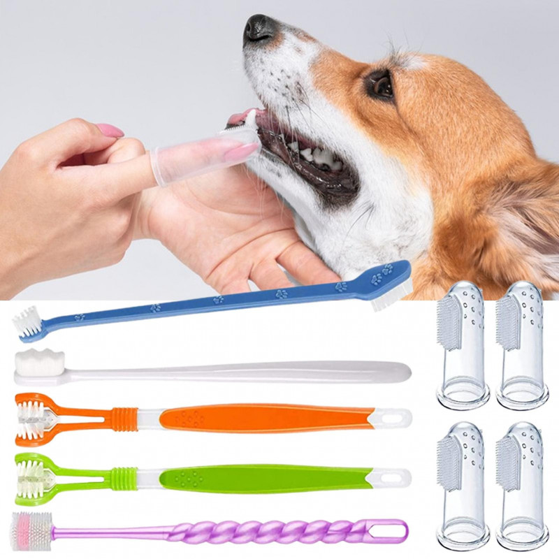 1 Set Pet Toothbrush 360 Degrees Cleaning Finger Toothbrush Kit Soft Bristles Ergonomic Design Pet Dental Brush [...]