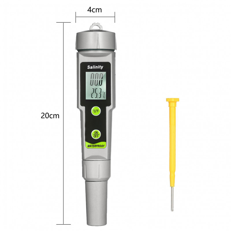 Pen Shape Salinity Tester Portable LCD Monitor High Accuracy Luminous ABS Corrosion Resistant Salt Meter for [...]