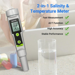 Pen Shape Salinity Tester Portable LCD Monitor High Accuracy Luminous ABS Corrosion Resistant Salt Meter for [...]