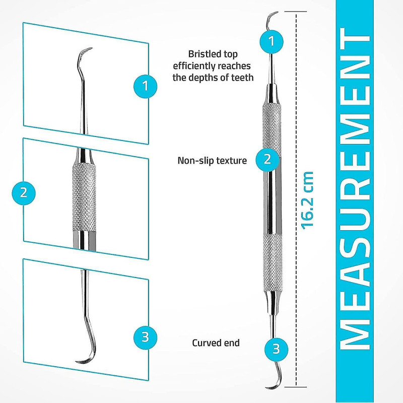 2pcs Dental Tartar Scraper Set - Dual Ended Remover - Plaque Removal