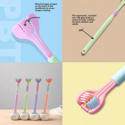 YALINA Three Sided Toothbrush 418 Adult Pink YALINA Three Sided Toothbrush 418 Adult Pink