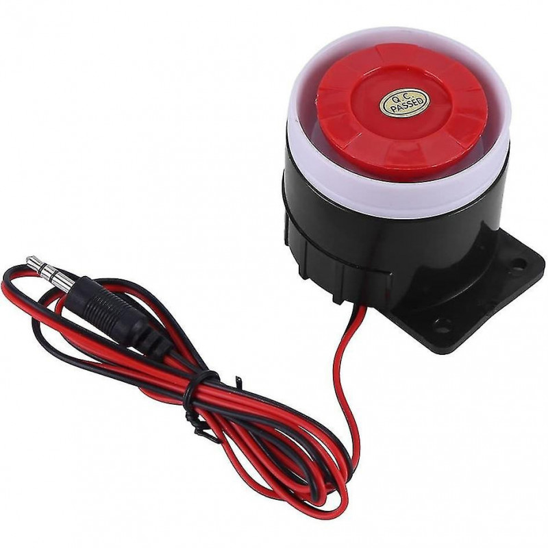 Mini Alarm Siren For The House, Plastic/metal, 110 Db, Black/red
