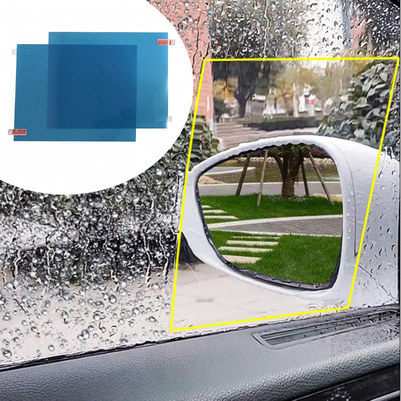 1 Pair Side Window Anti-fog Waterproof Pet Rainproof Film Square Protective Stickers For Car Auto