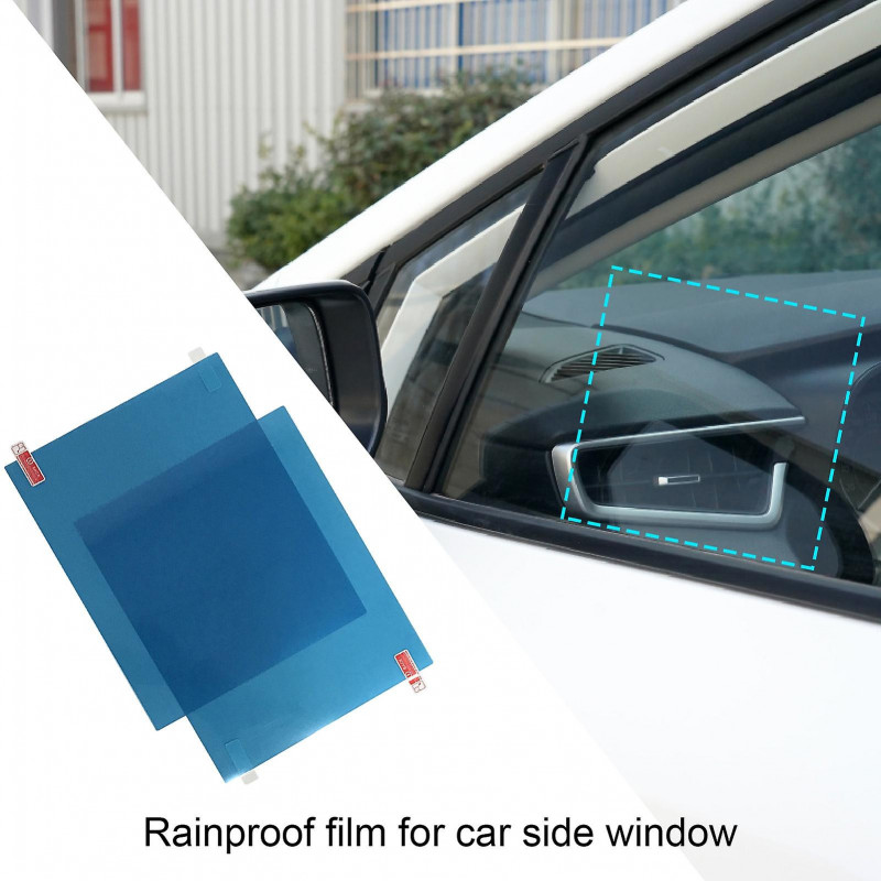 1 Pair Side Window Anti-fog Waterproof Pet Rainproof Film Square Protective Stickers For Car Auto