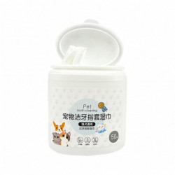 Lingettes jetables de nettoyage des dents pour animaux de compagnie Finger Sleeve Design Dog Oral Care Supplies