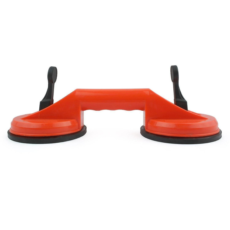 1x Suction Cup Handle, Suction Cup Lifting Capacity 60kg, Double Glass Suction Cup With 2 Suction Cups Orange