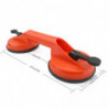 1x Suction Cup Handle, Suction Cup Lifting Capacity 60kg, Double Glass Suction Cup With 2 Suction Cups Orange