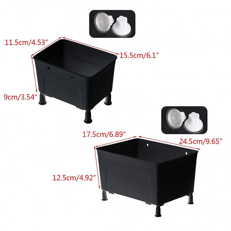 Turtle Tank Box with Suction Cups Separators Tool Multifunctional Area