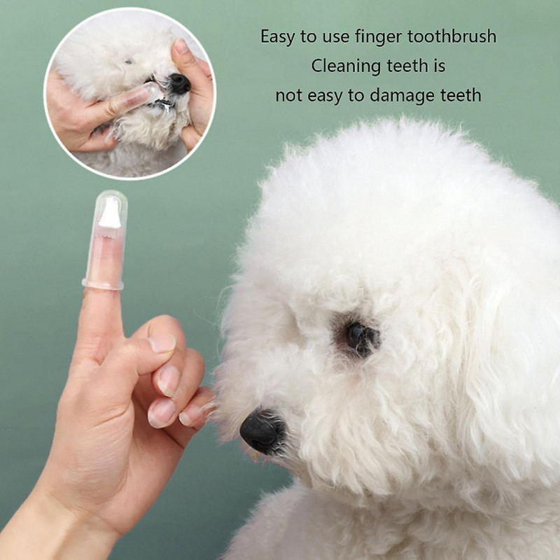Dogs Toothbrush Soft Bristles Teeth Care Finger Brush Keeps Dogs Cats Healthy