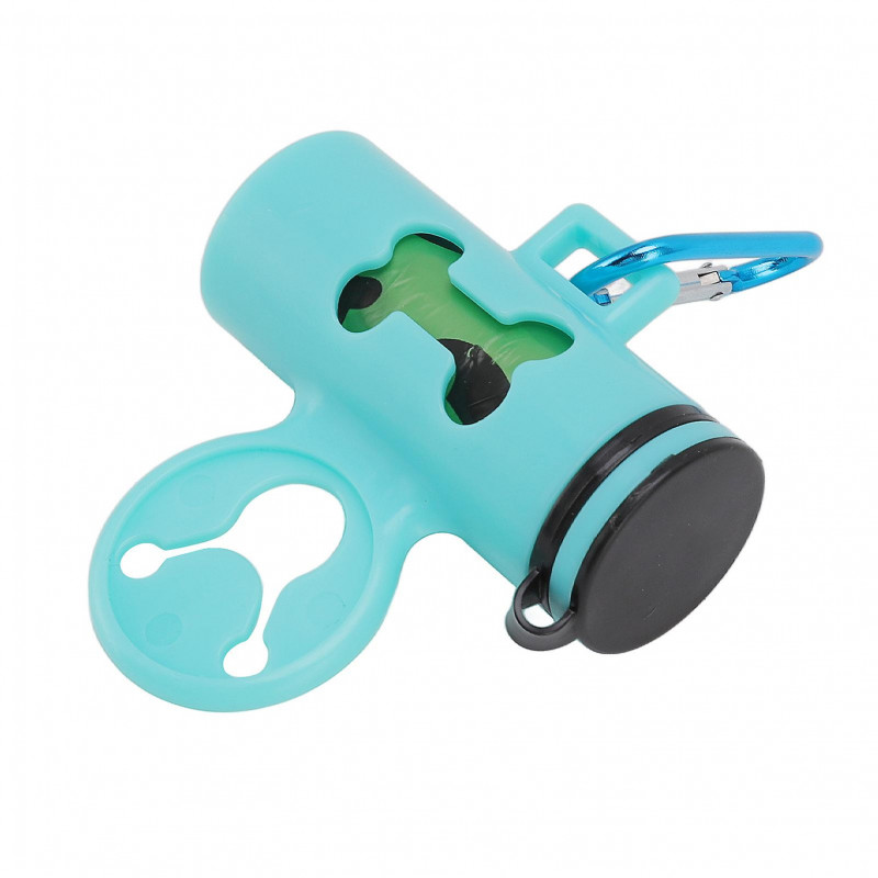 Degradable Dog Poop Bag Dispenser with Hook, Hands Free Portable Pet Waste Bag Holder, Metal Key Chain, Light Blue [...]